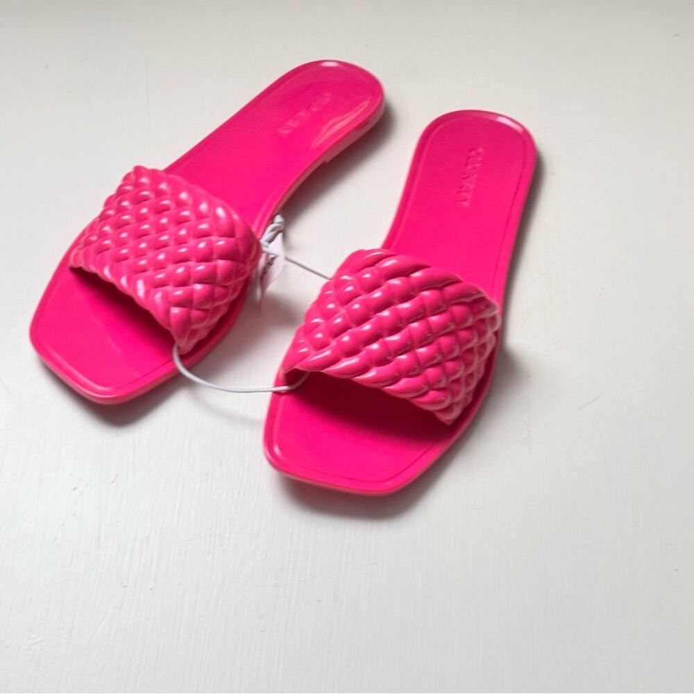 Old Navy Women’s Quilted Jelly Slide Sandals Polarized Pink NWT Sz 6